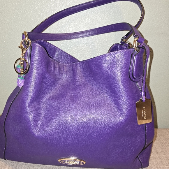 Coach Handbags - Coach Edie shoulder bag in purple pebbled leather Hobo